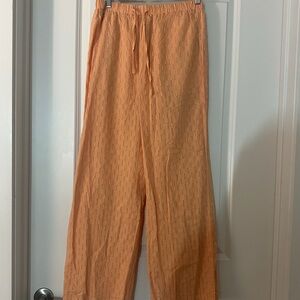 NWT Orange Textured Linen Pants